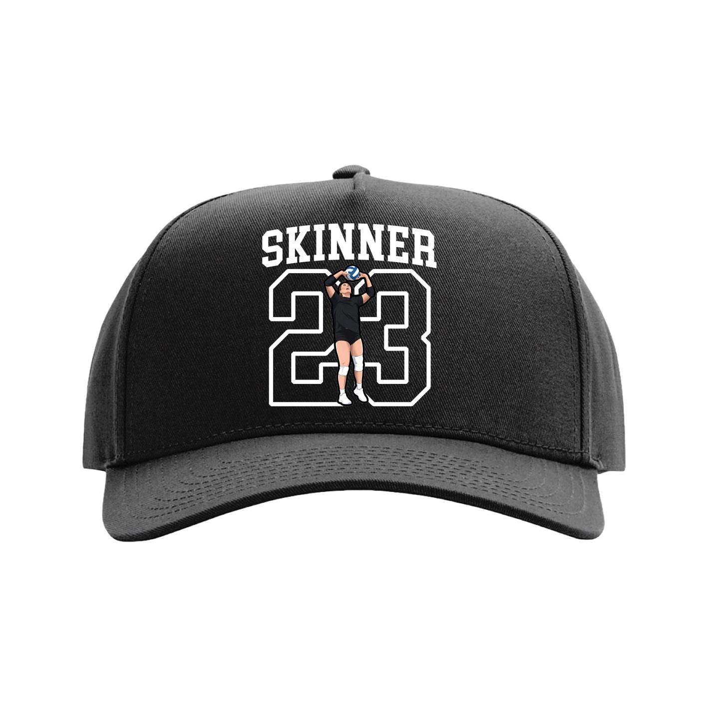 Full Fabric Five-Panel Champ Cap — Shirsey in Black