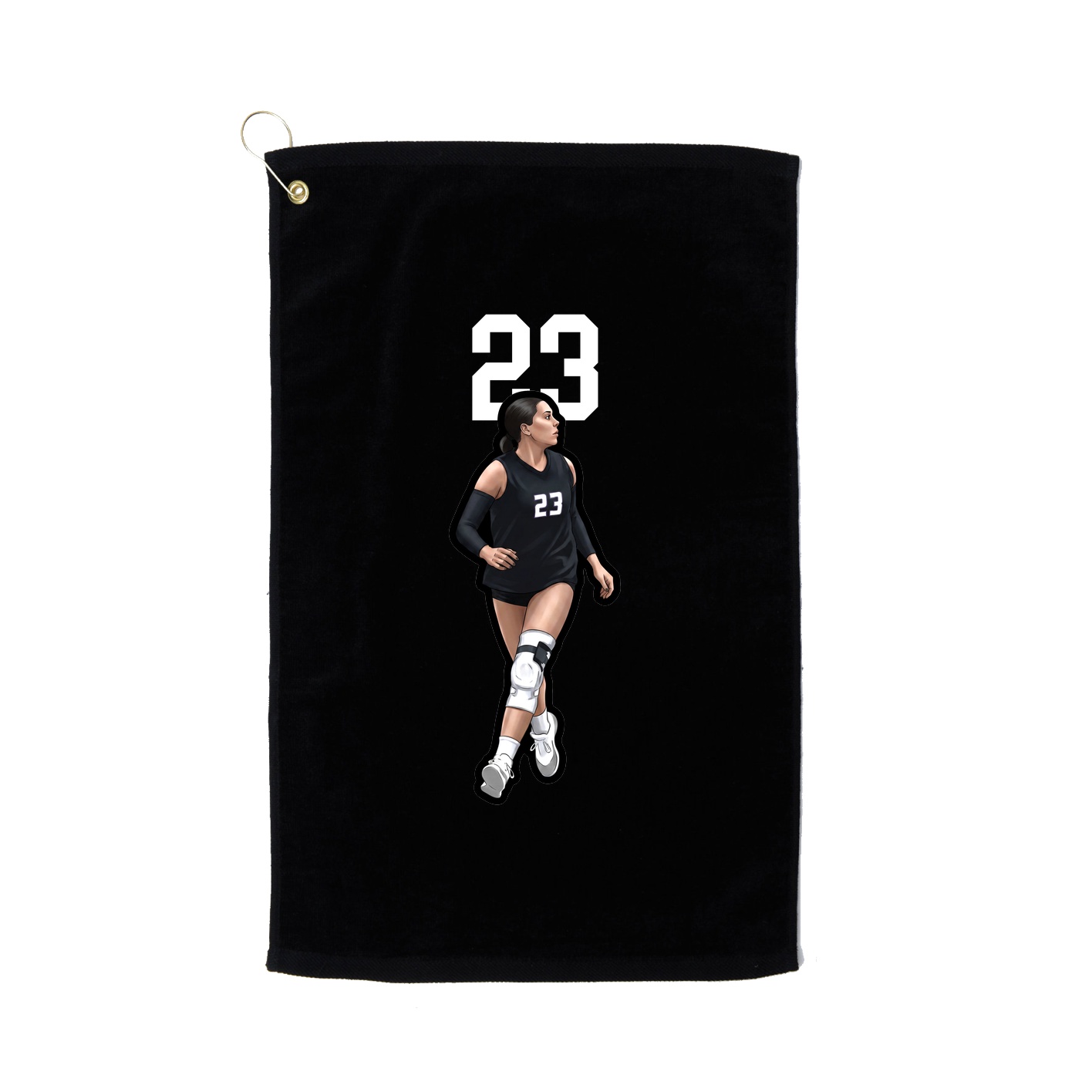 Golf Towel — Number Top in Black