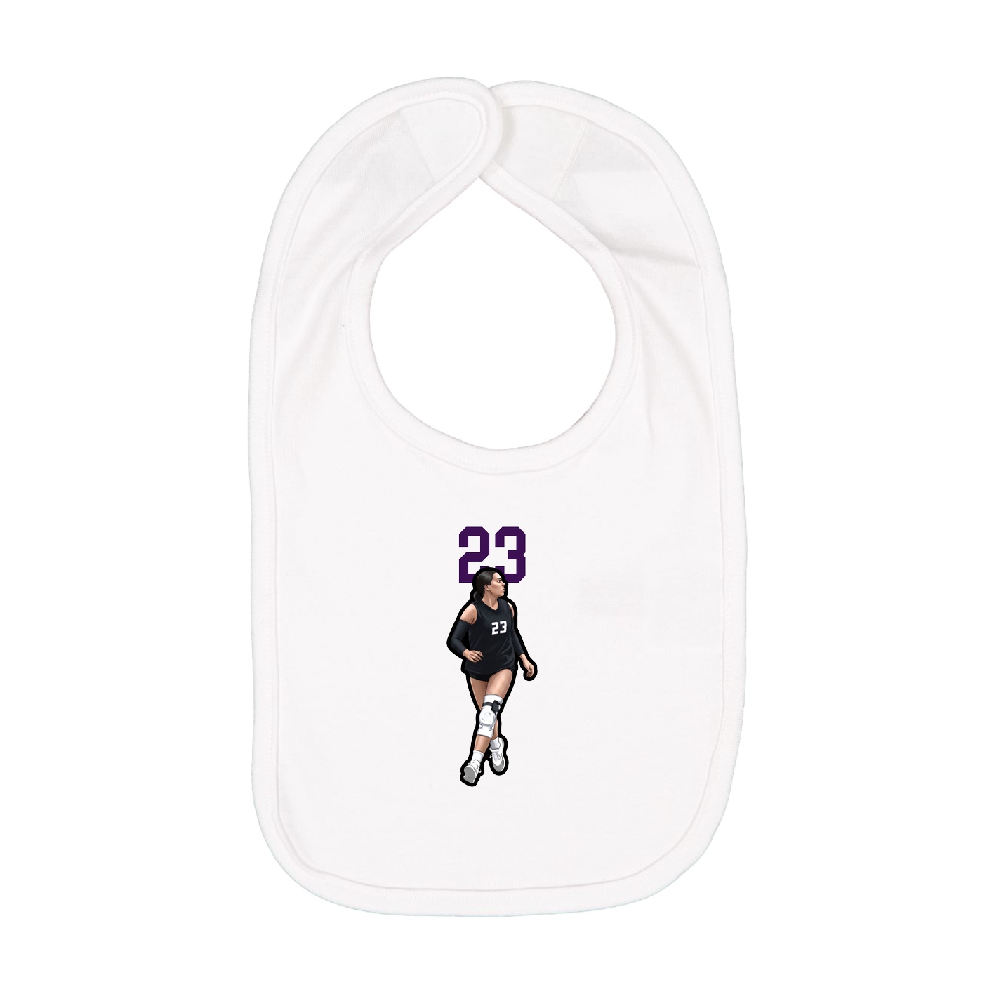 Infant Bib — Number Top in White
