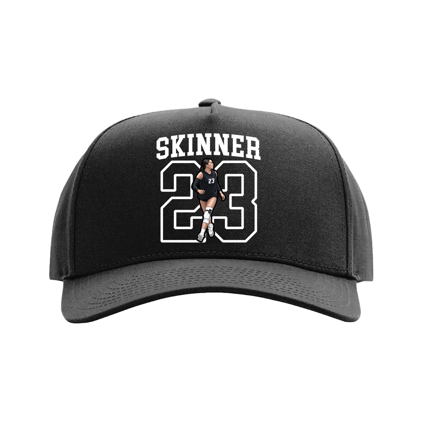 Full Fabric Five-Panel Champ Cap — Shirsey in Black