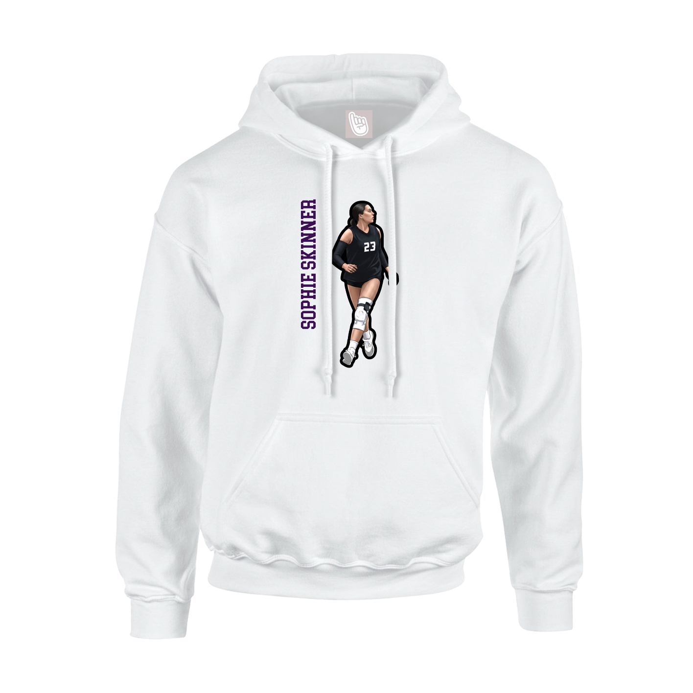 Youth Hoodie — Name Vertical in White