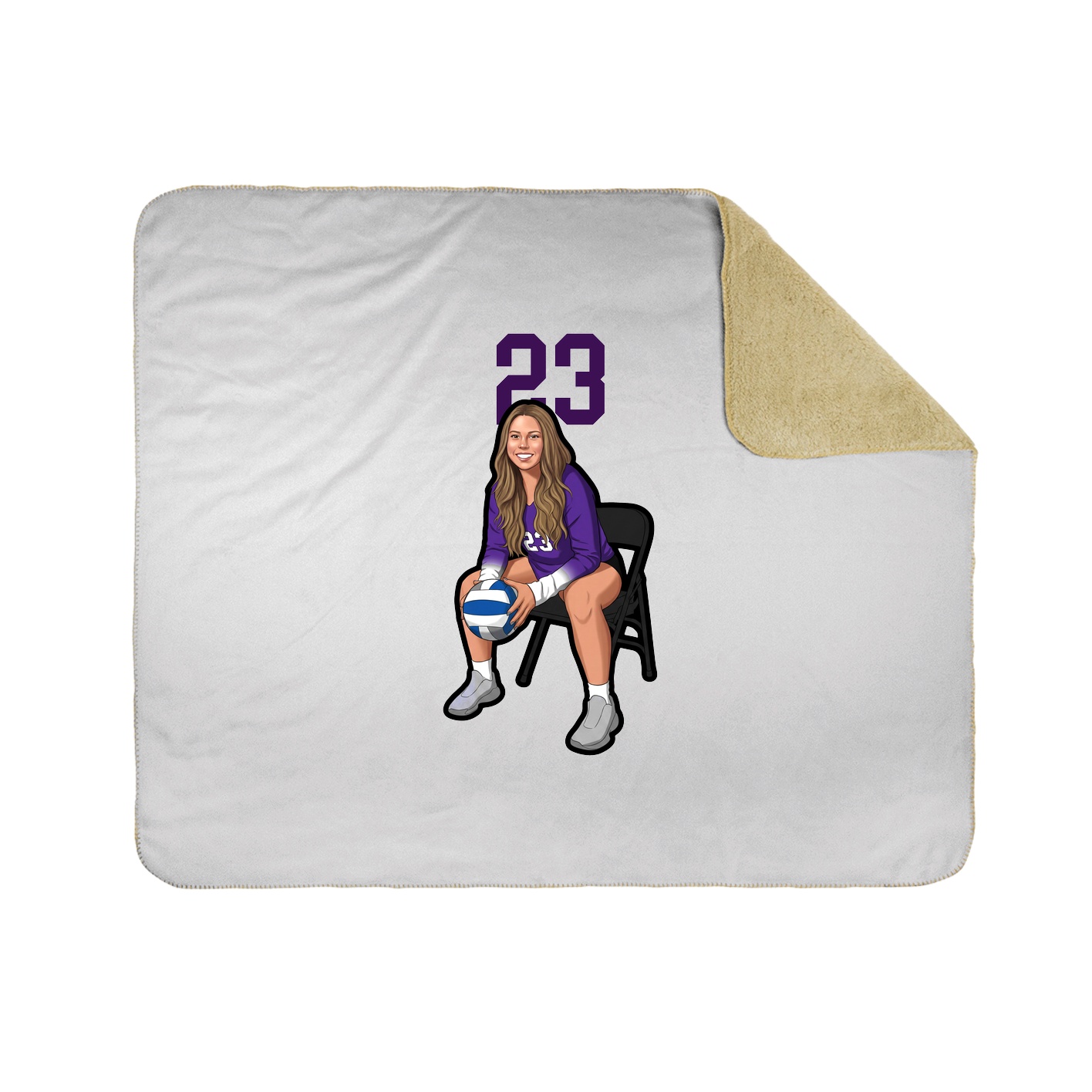 Throw Blanket — Number Top in White