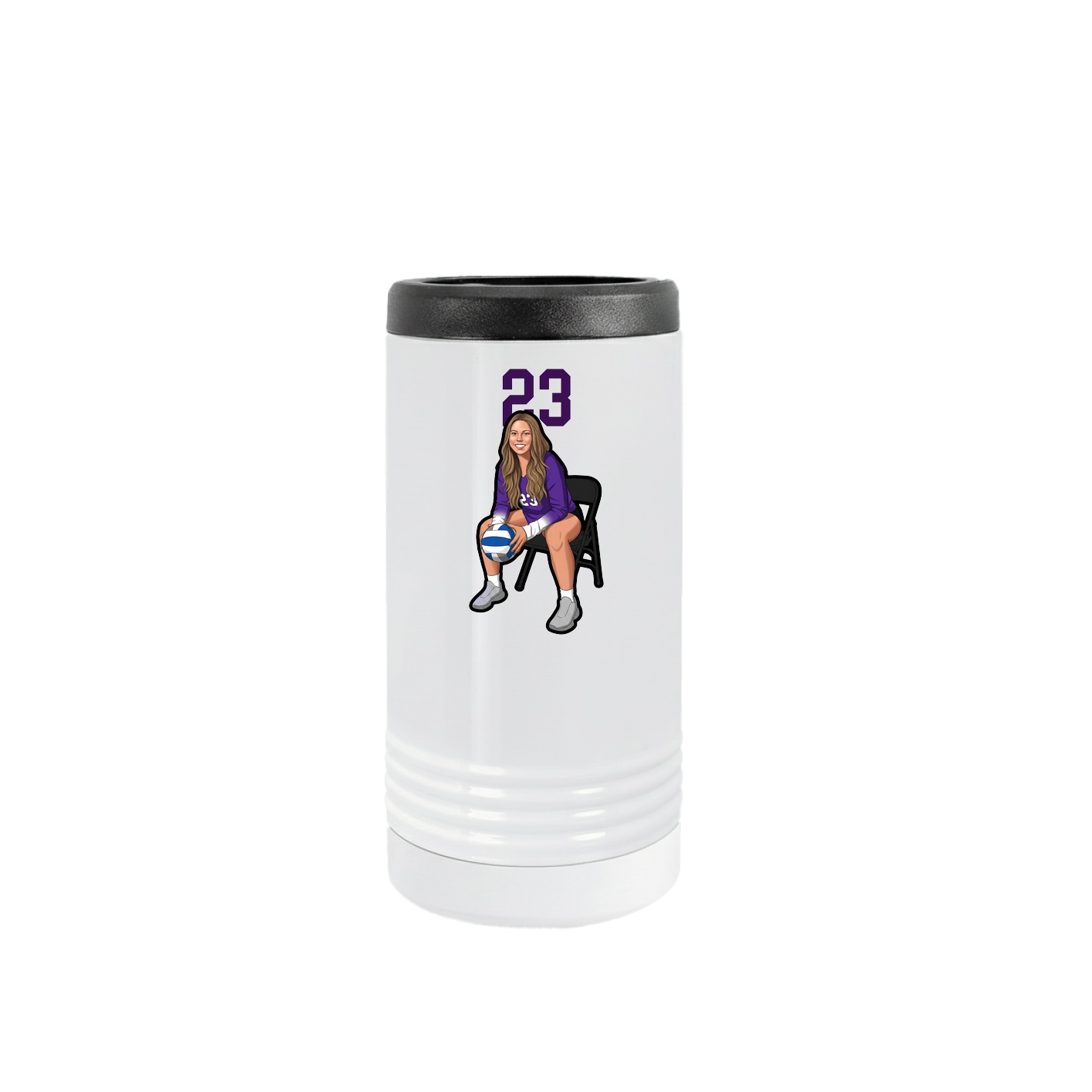 Slim Beverage Holder — Number Top in White
