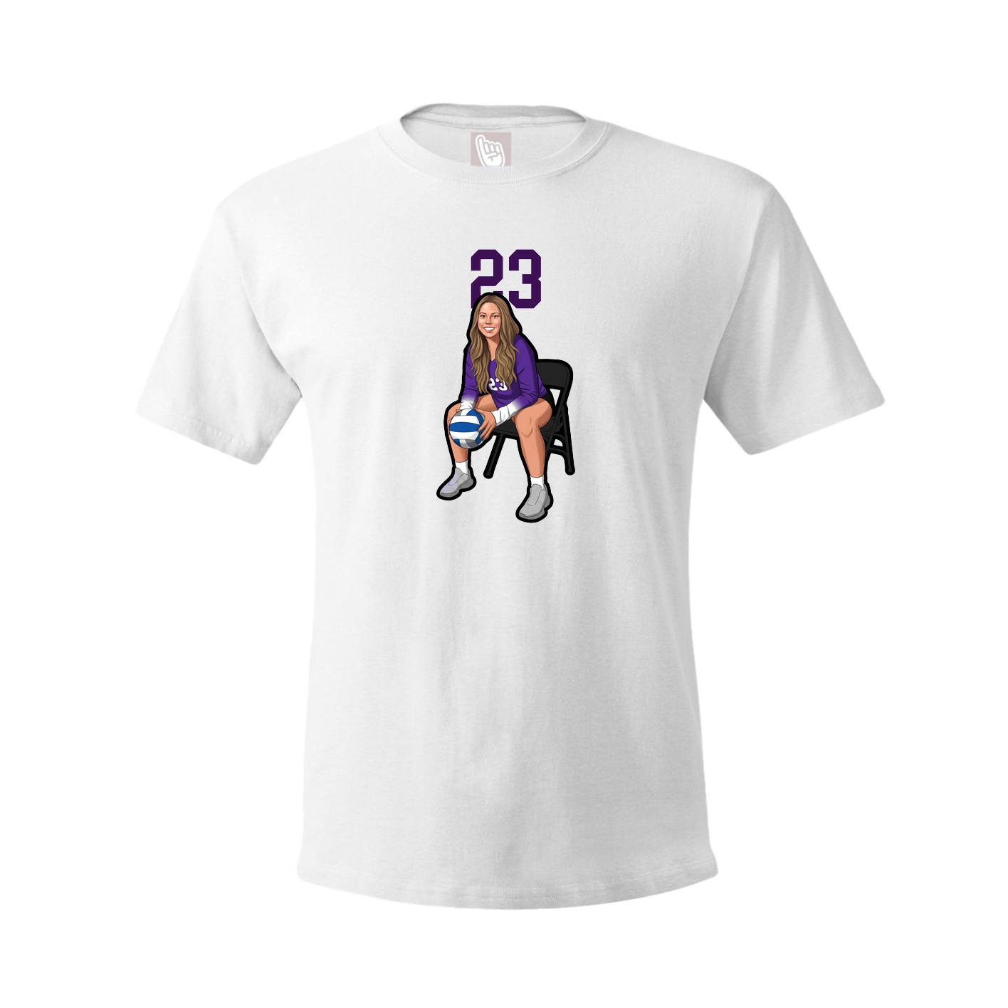 Youth Tee — Number Top in White
