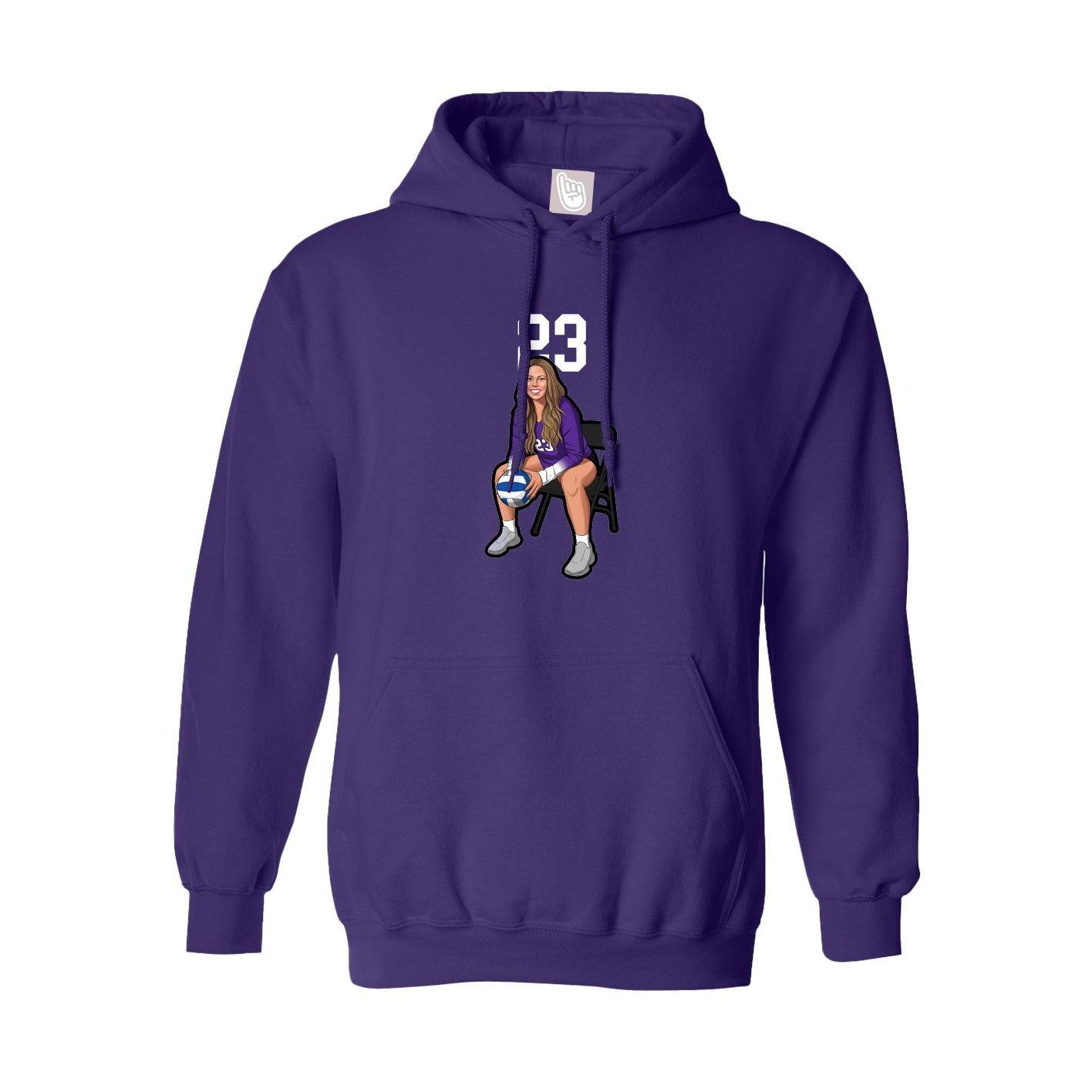 Hoodie — Number Top in Purple