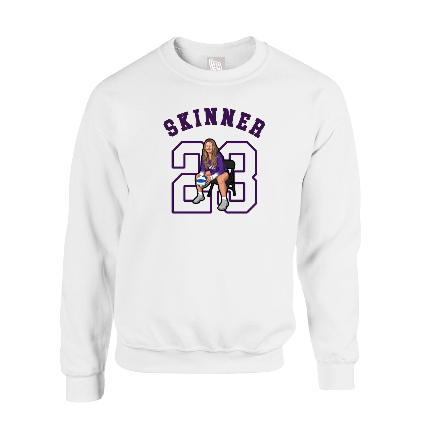 Fleece Crew — Shirsey Arch in White