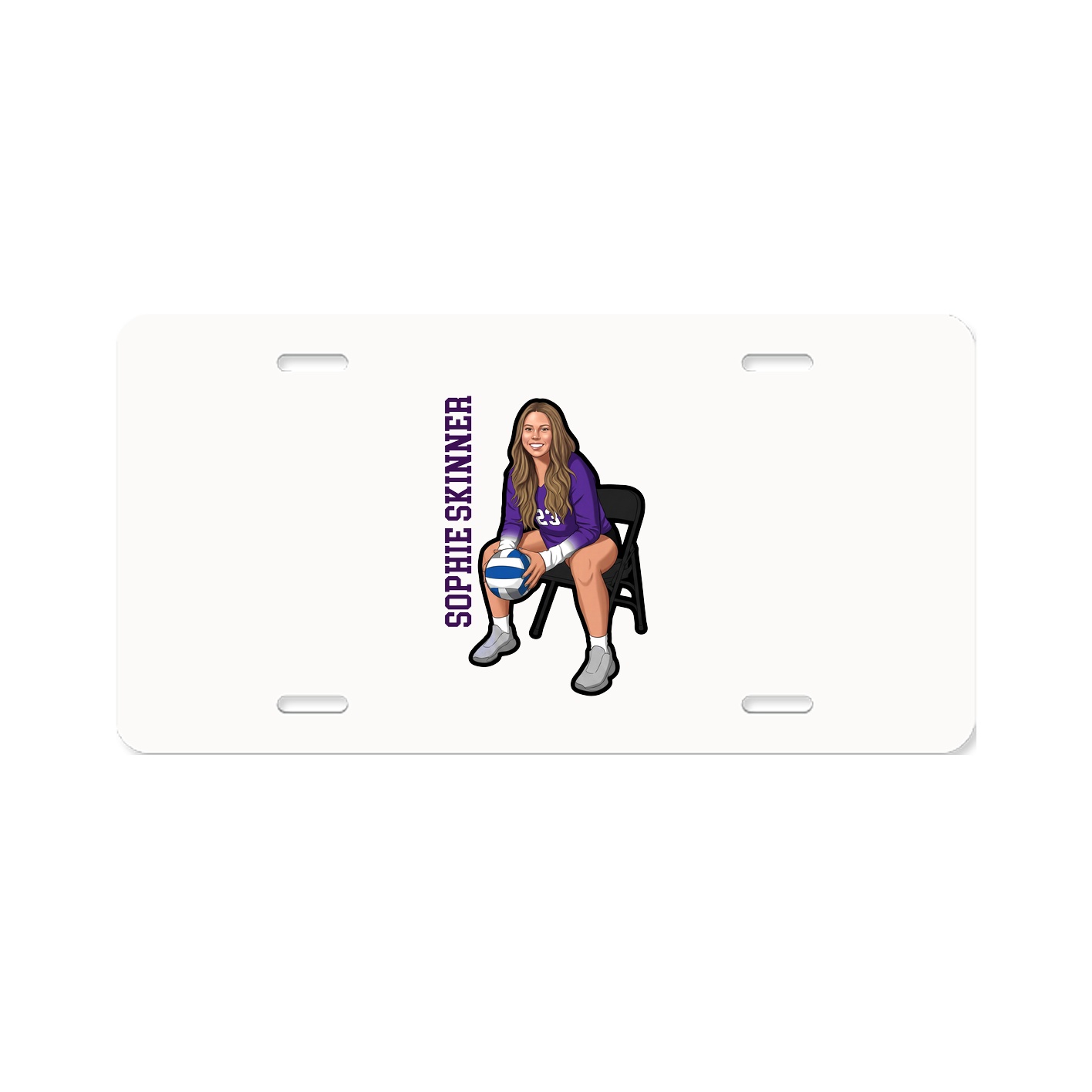 License Plate — Name Vertical in Classic