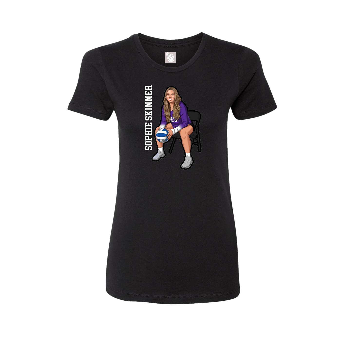 Womens Tee — Name Vertical in Black
