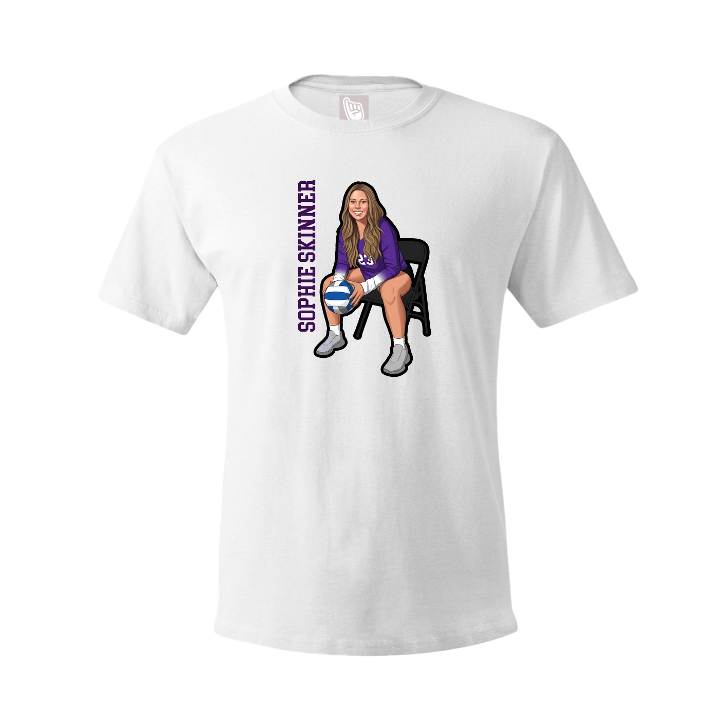 Youth Tee — Name Vertical in White