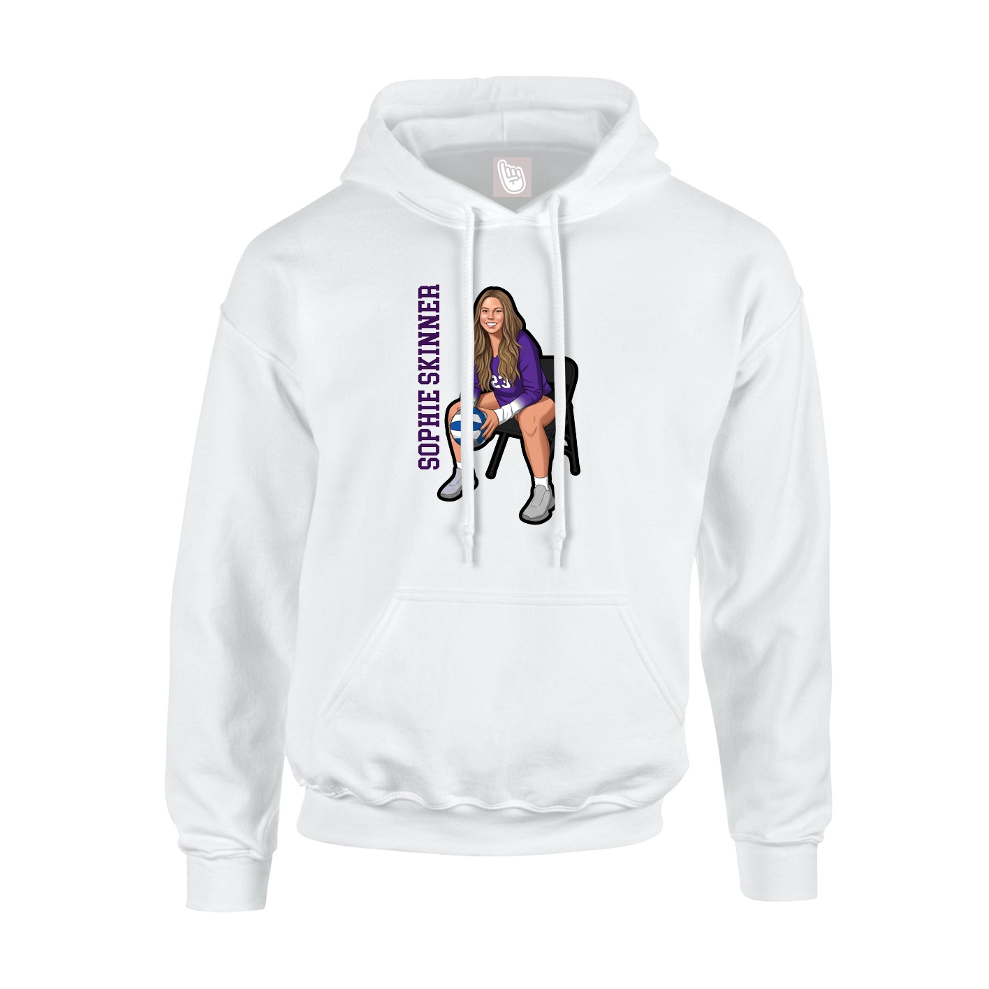Hoodie — Name Vertical in White