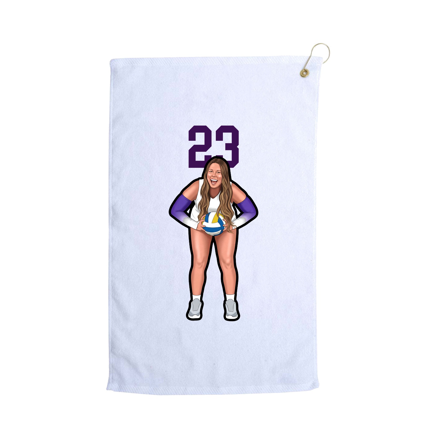 Golf Towel — Number Top in White