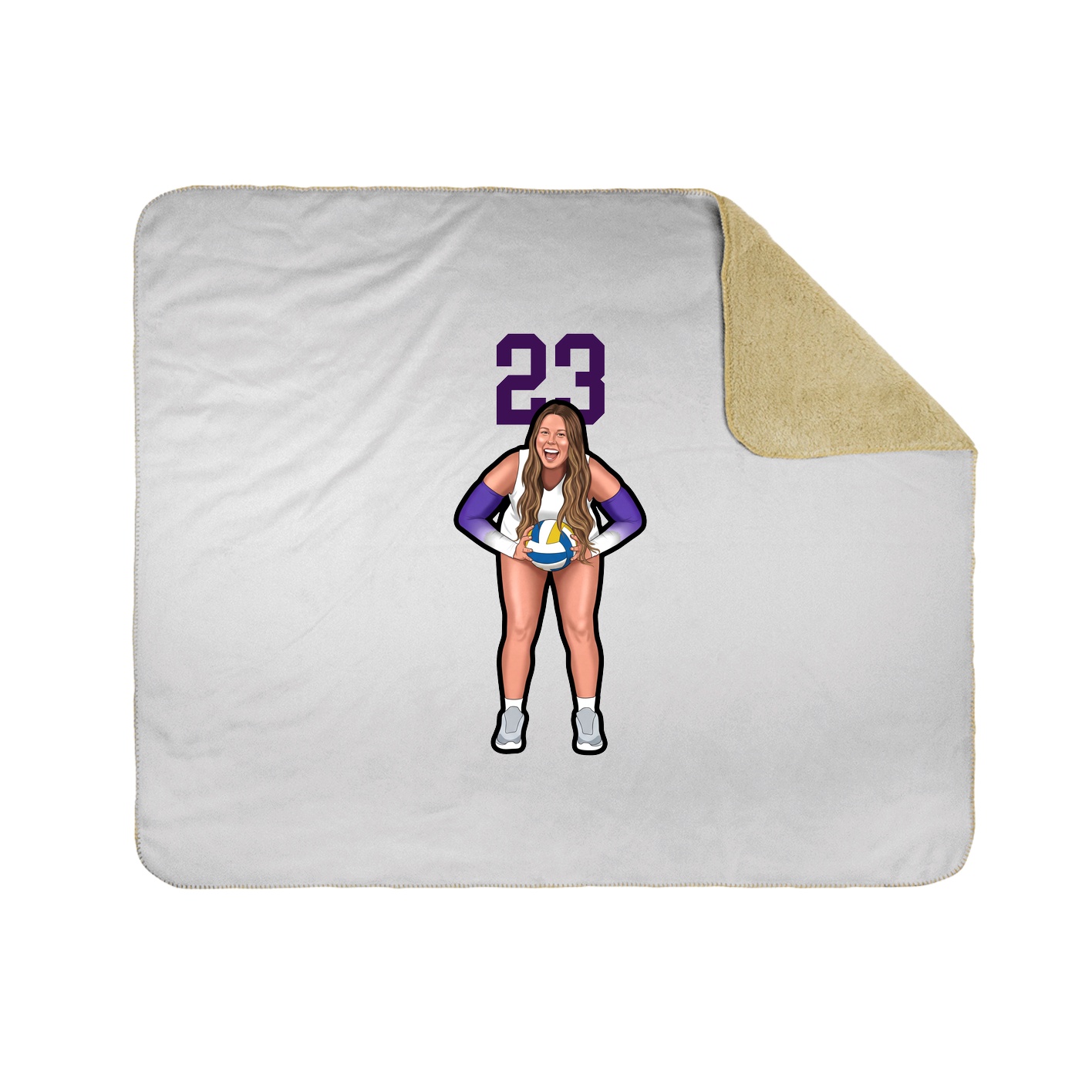 Throw Blanket — Number Top in White