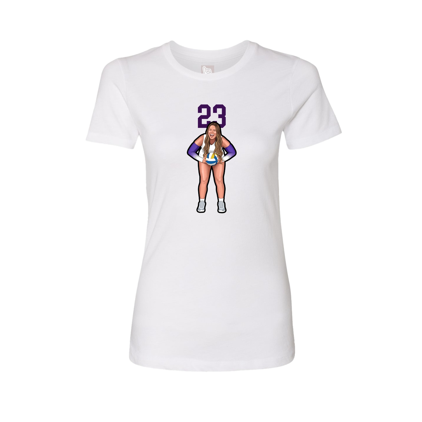Fitted Women's Tee — Number Top in White
