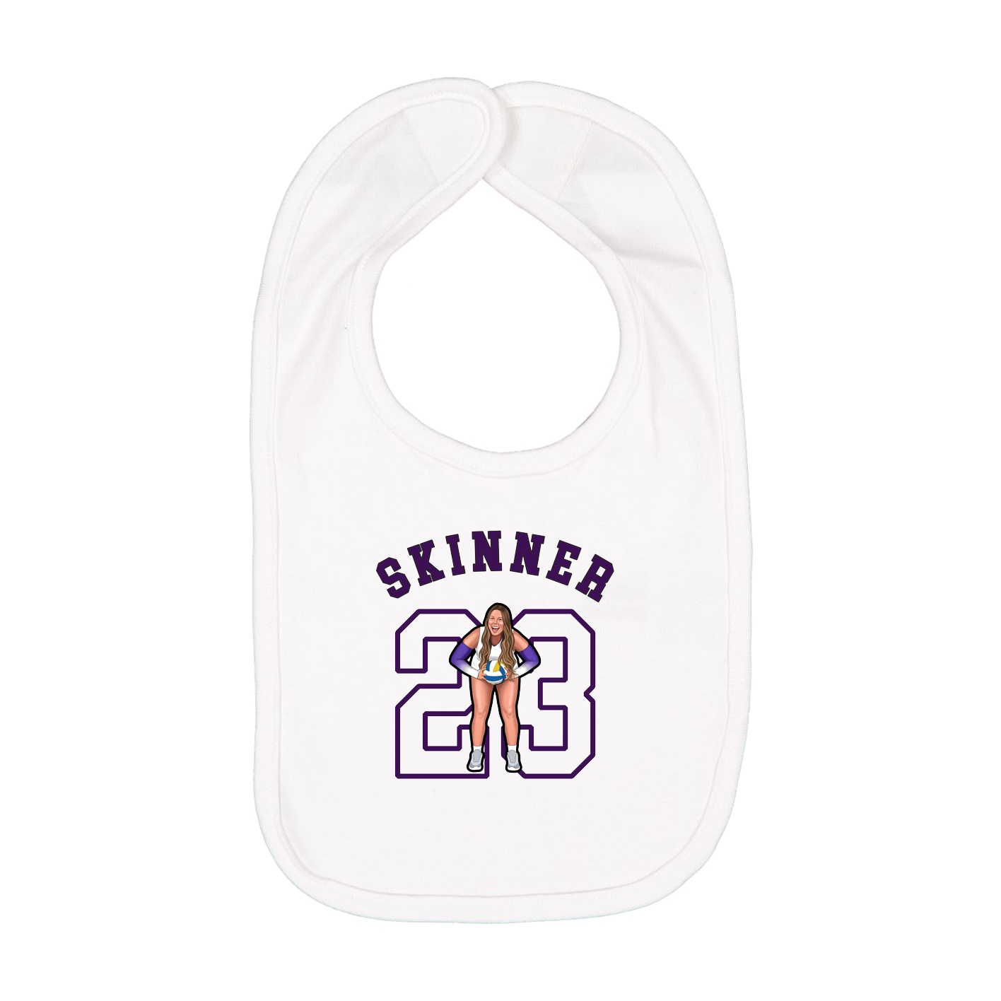 Infant Bib — Shirsey Arch in White
