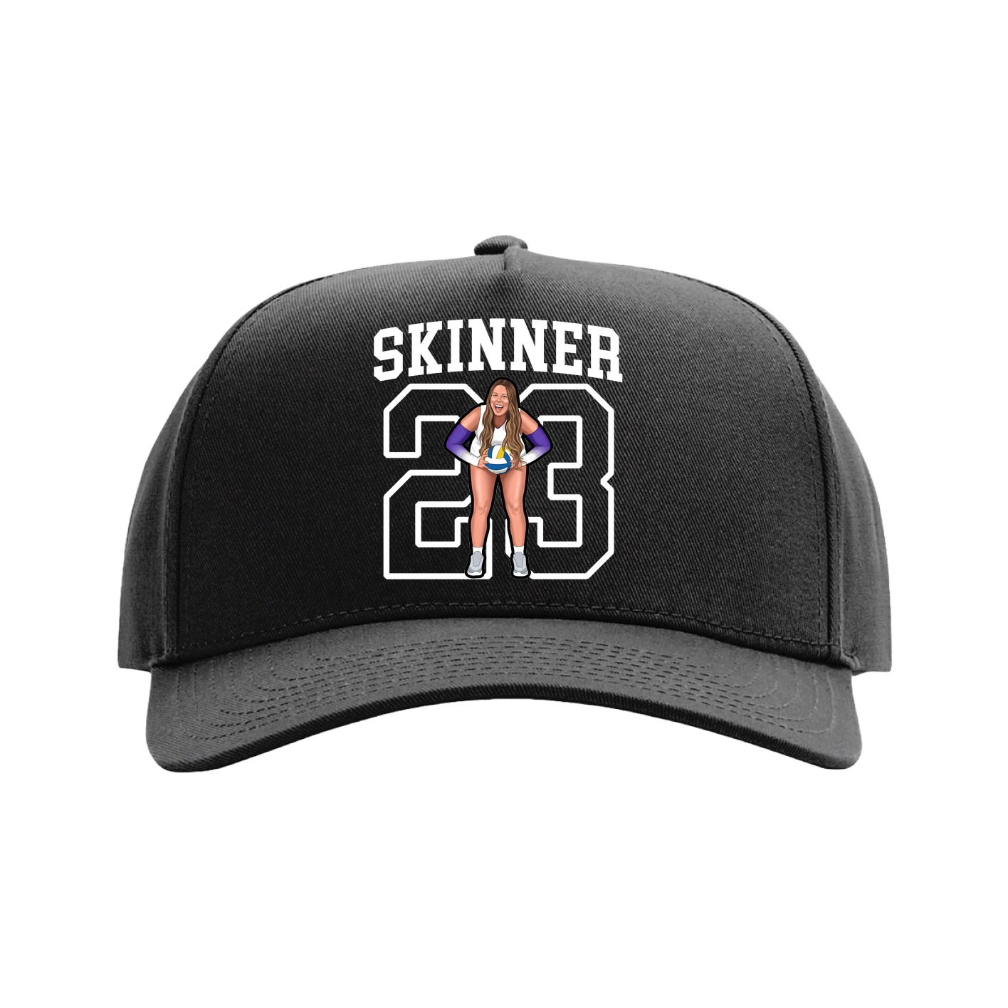 Full Fabric Five-Panel Champ Cap — Shirsey in Black
