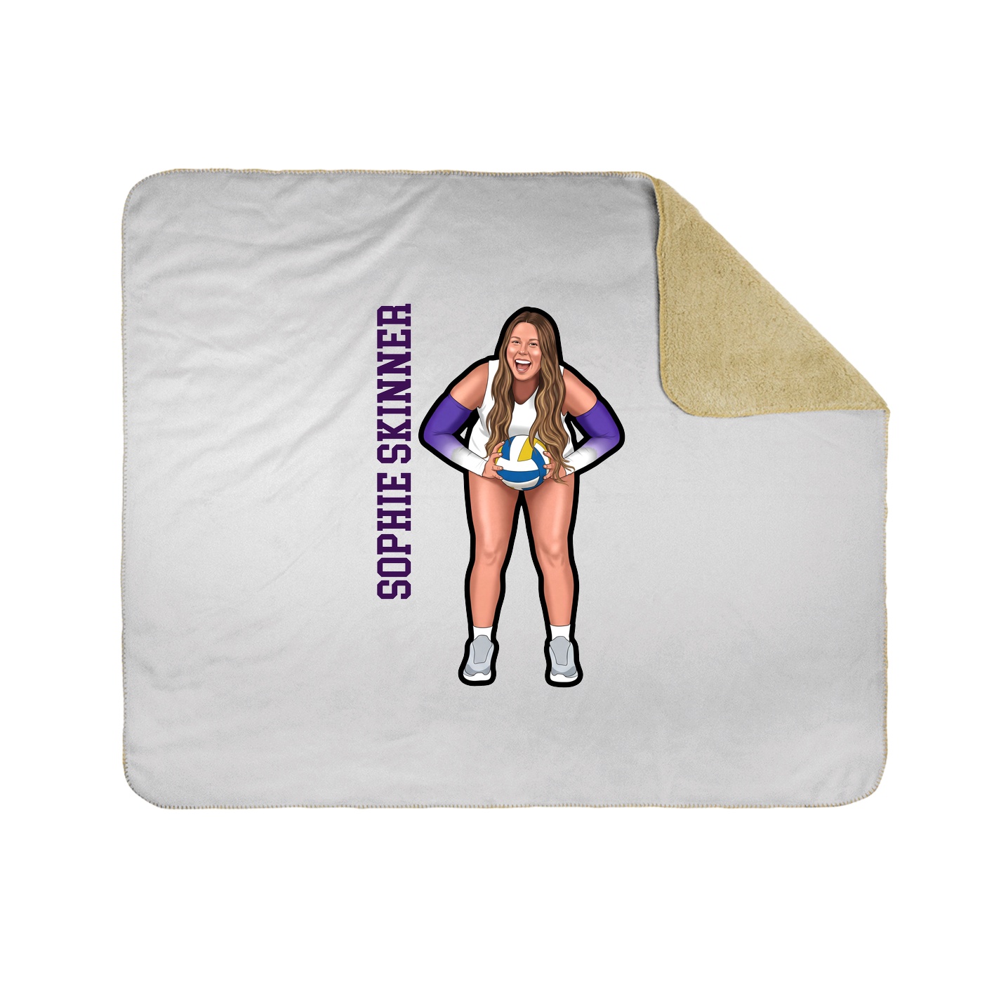 Throw Blanket — Name Vertical in White