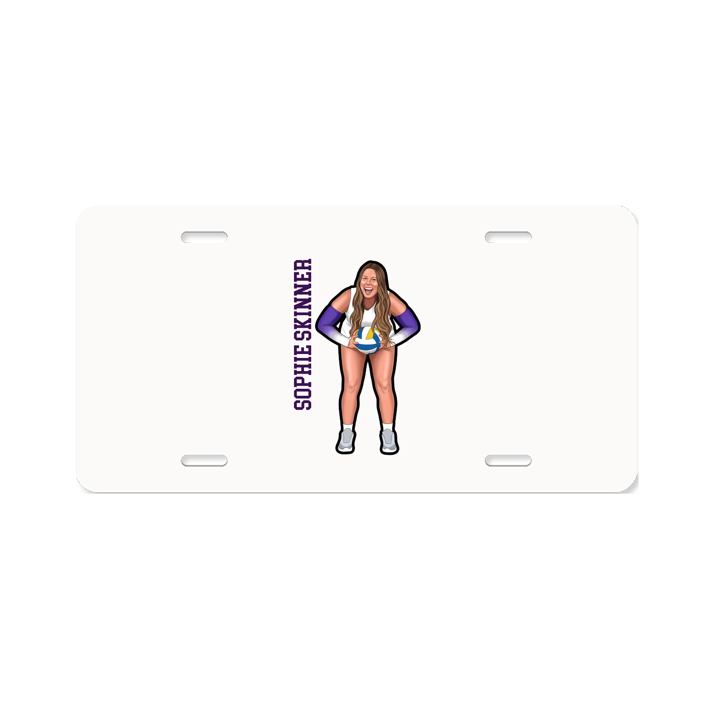 License Plate — Name Vertical in Classic
