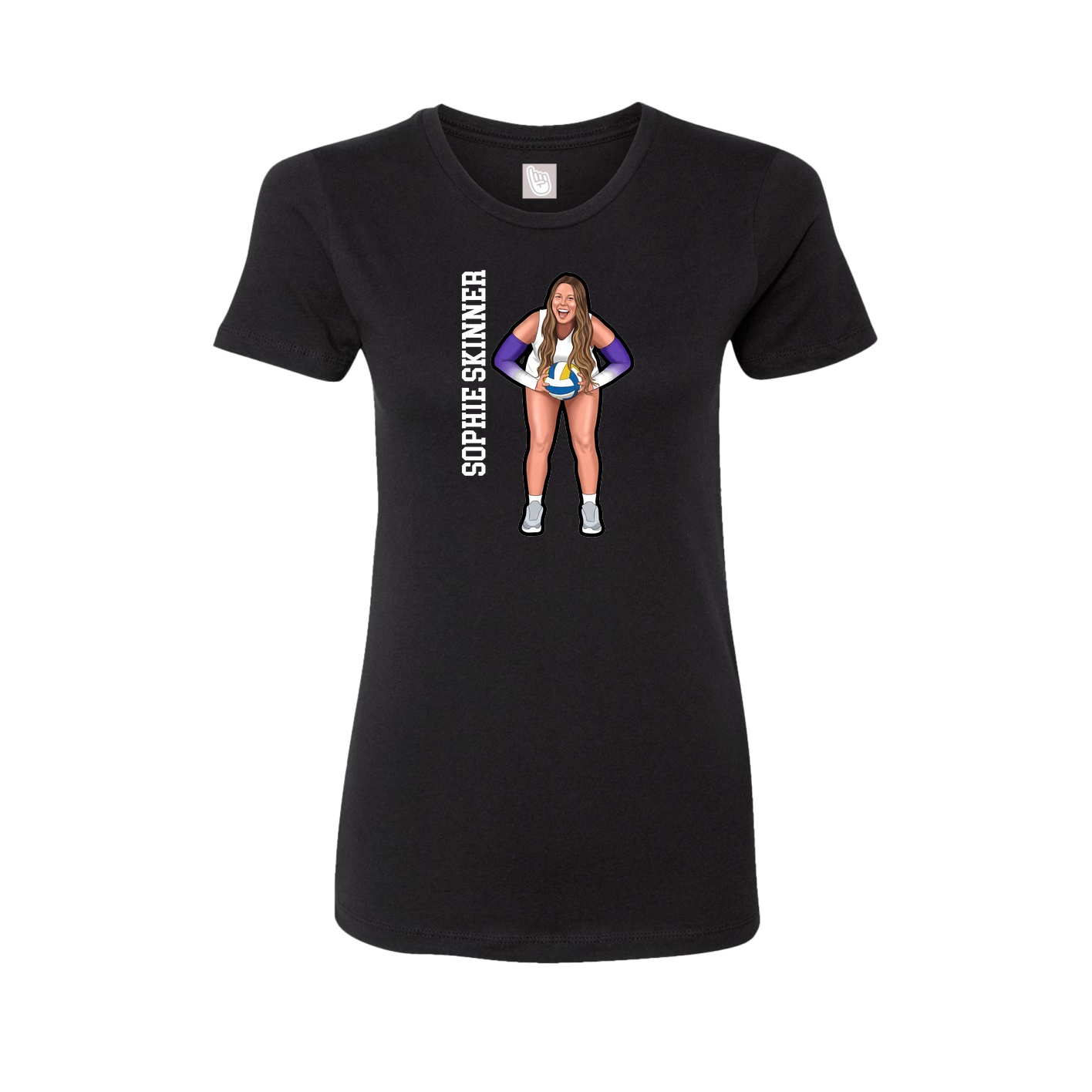Womens Tee — Name Vertical in Black