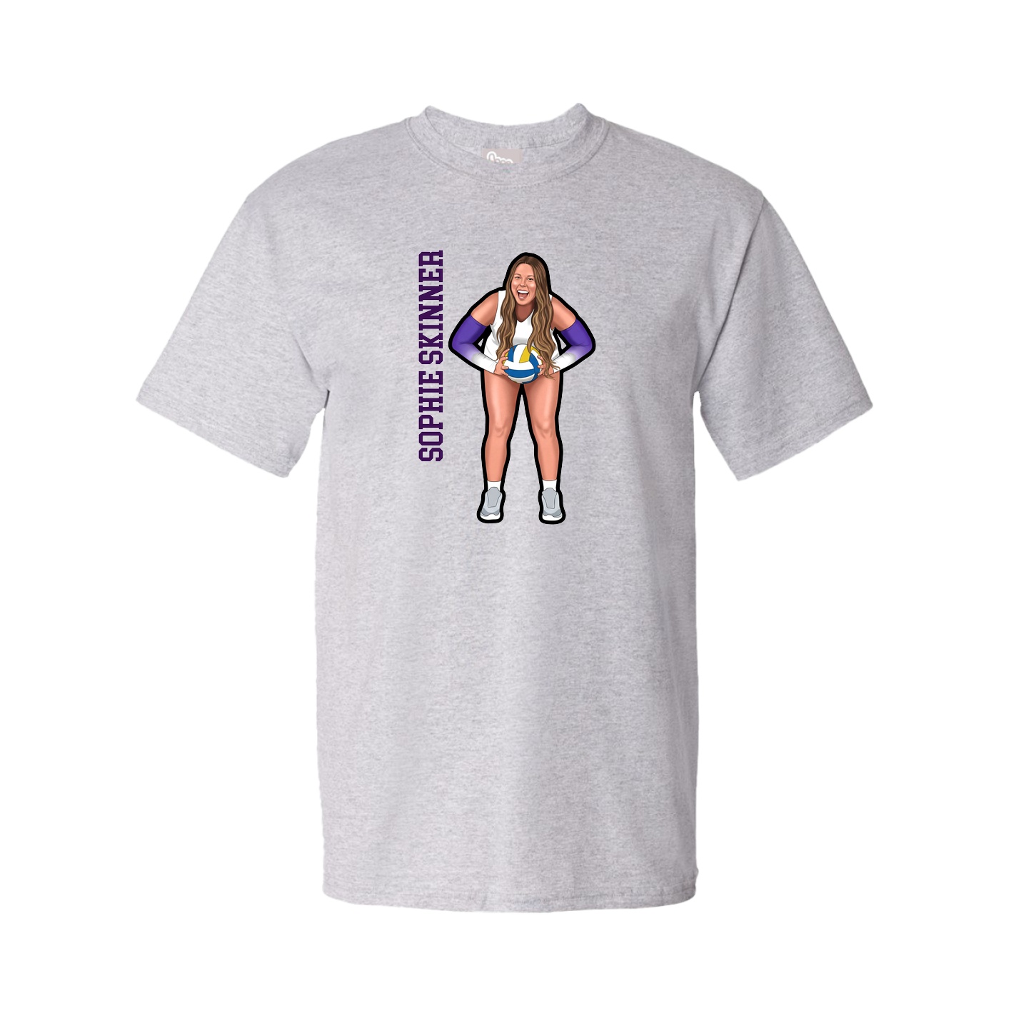 Youth Tee — Name Vertical in Grey