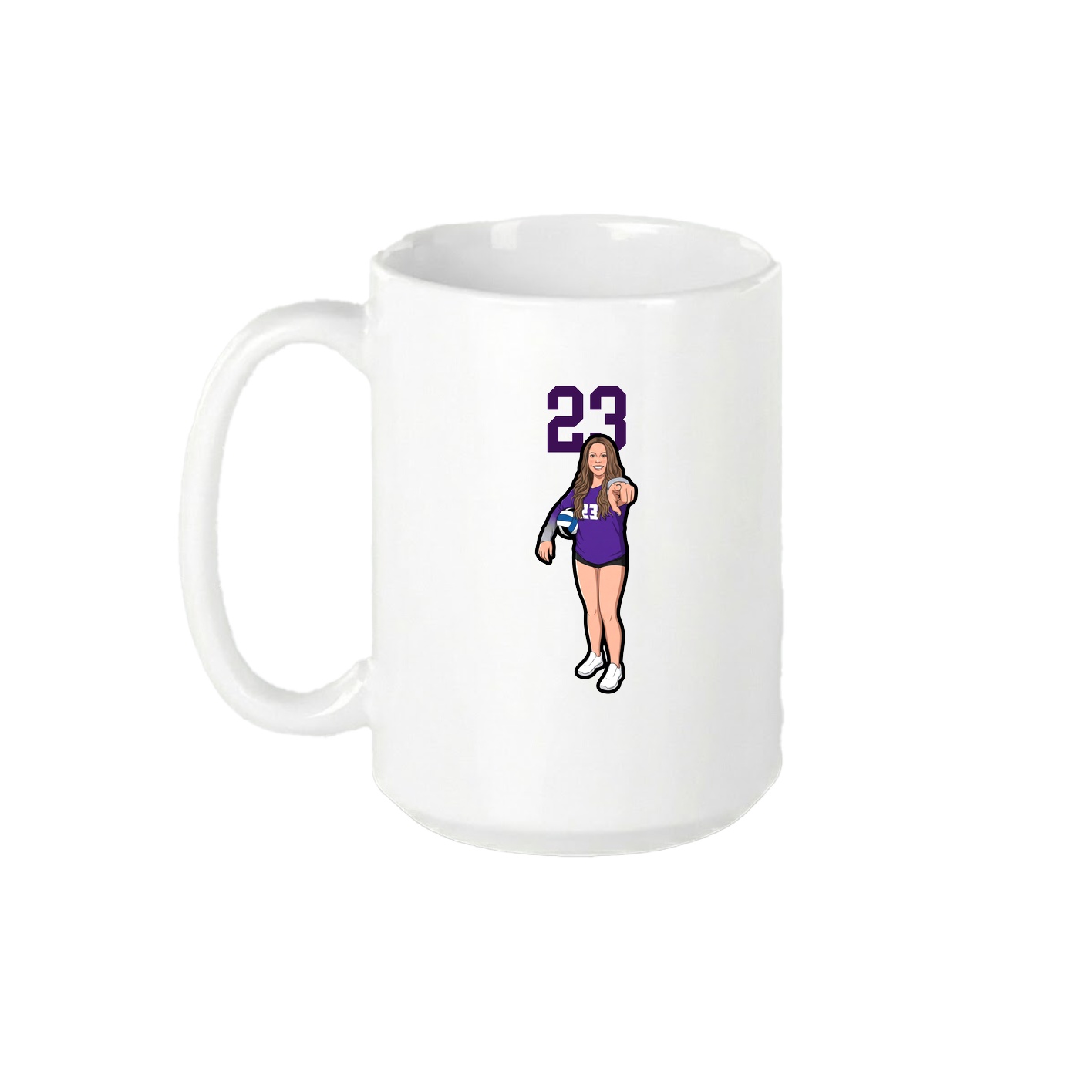 15oz Coffee Mug — Number Top in White
