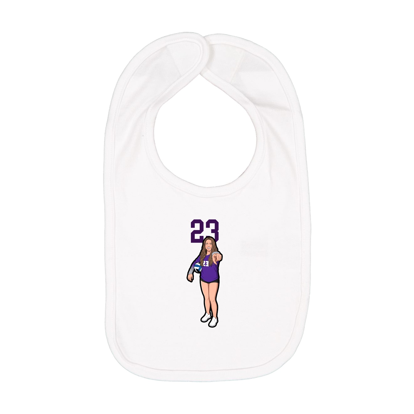 Infant Bib — Number Top in White