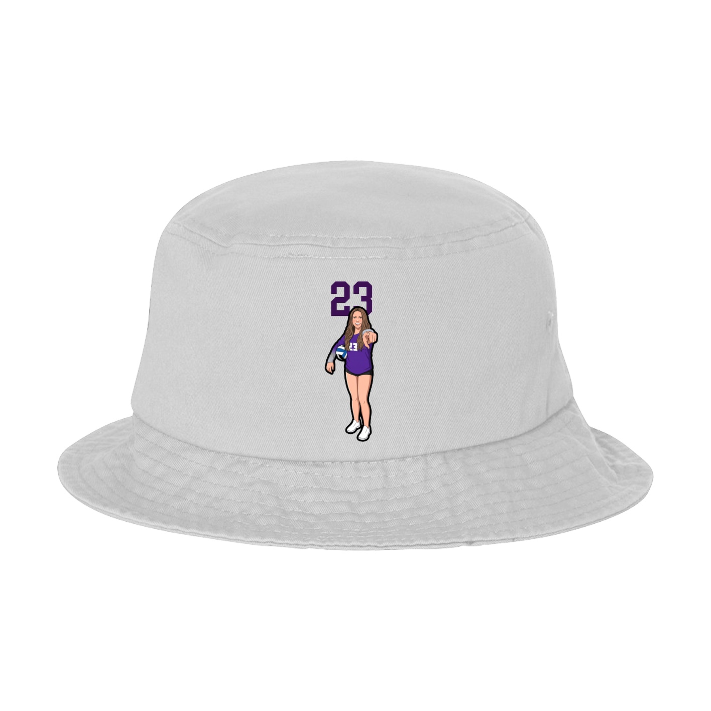 Bucket Cap — Number Top in White