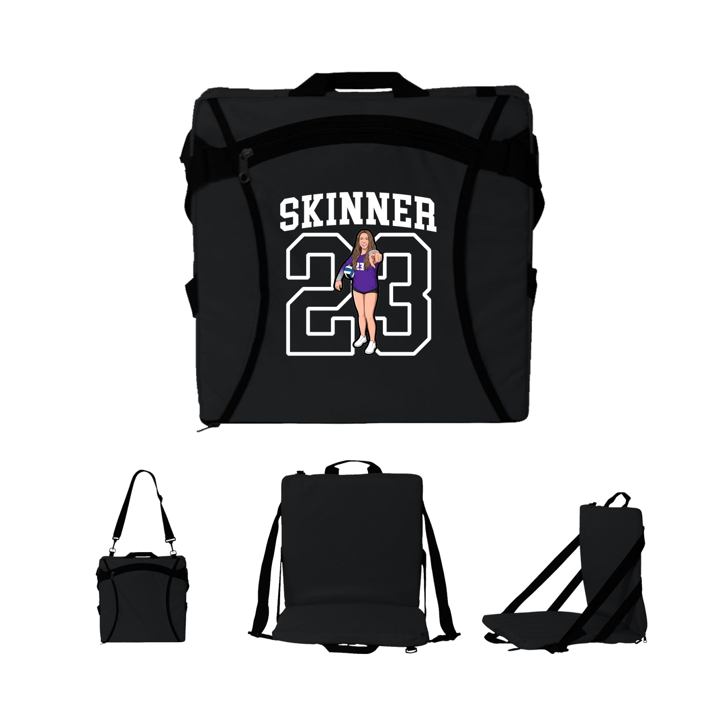 Folding Stadium Seat — Shirsey in Black