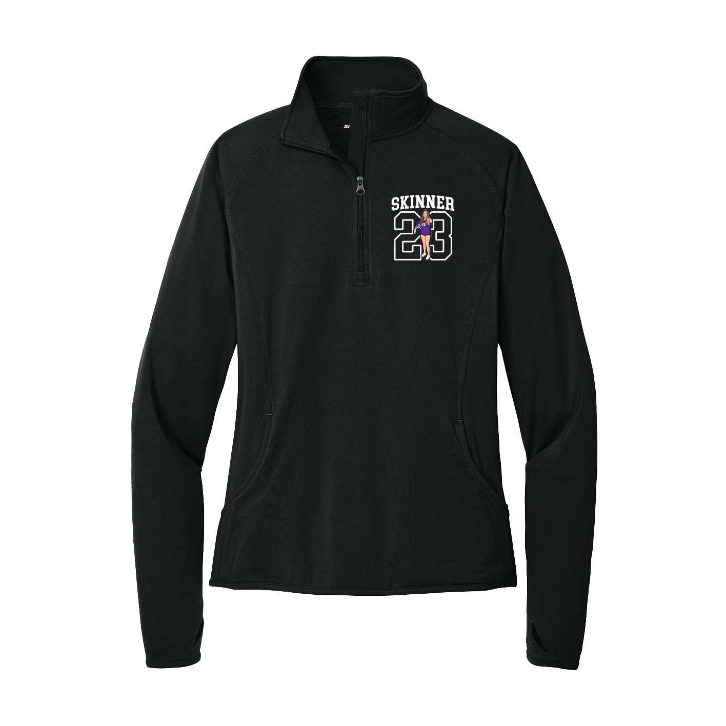 Women's Q-Zip Pullover — Shirsey in Black