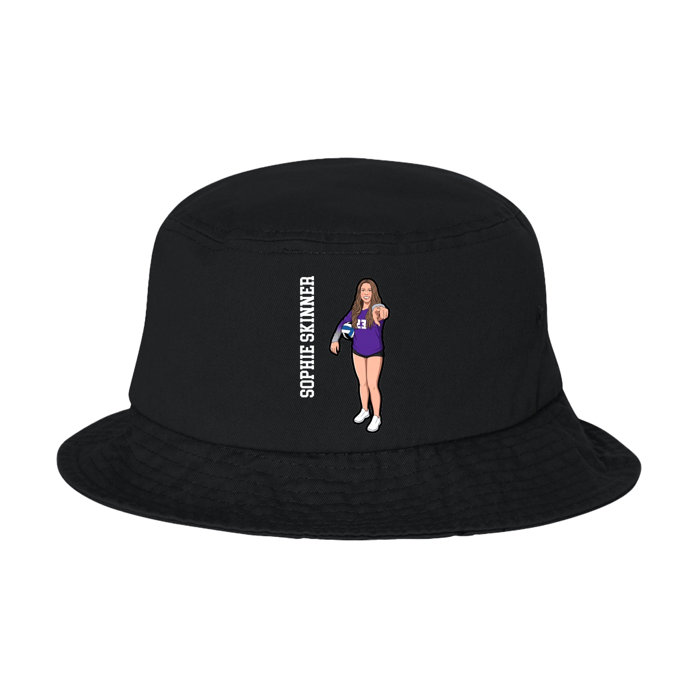 Bucket Cap — Name Vertical in Black