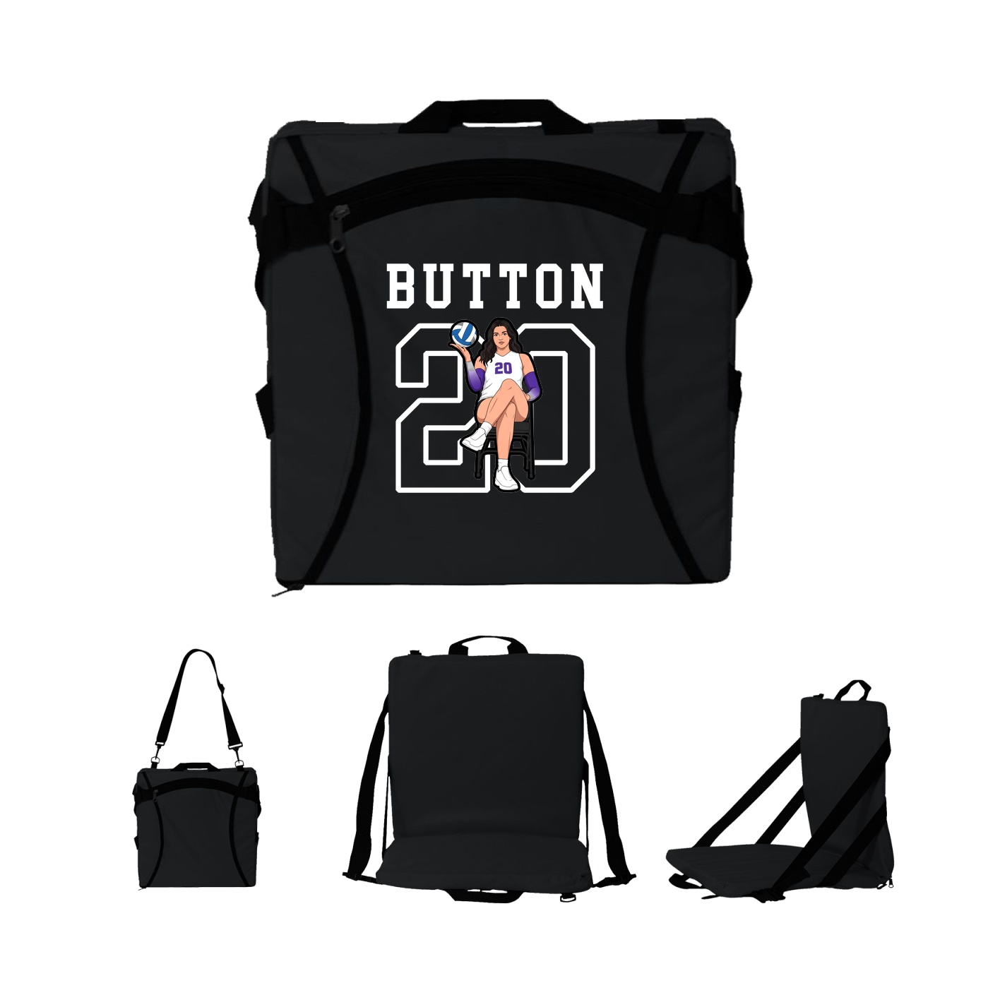 Folding Stadium Seat — Shirsey in Black