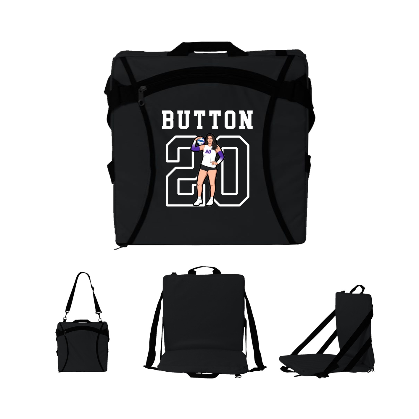 Folding Stadium Seat — Shirsey in Black