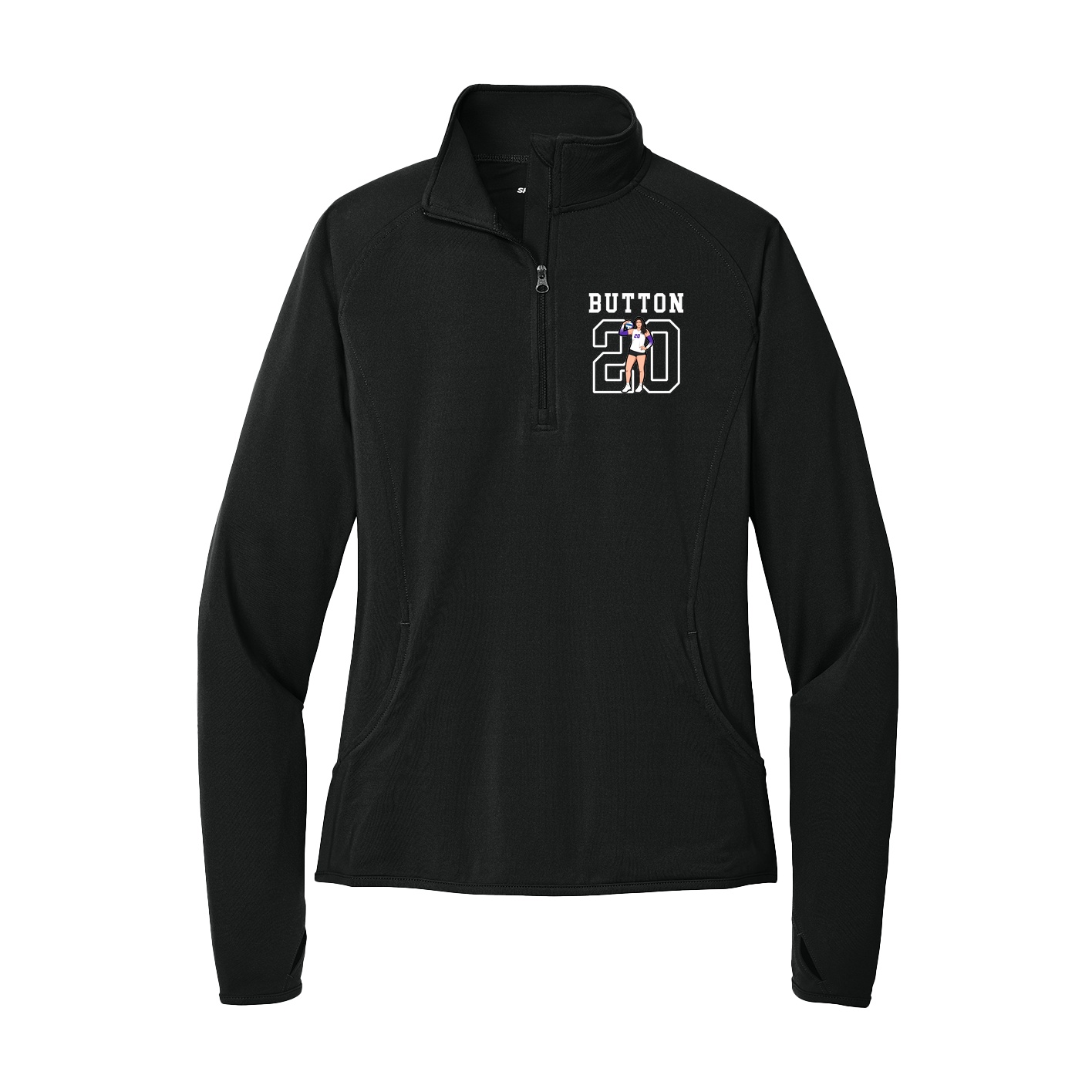 Women's Q-Zip Pullover — Shirsey in Black