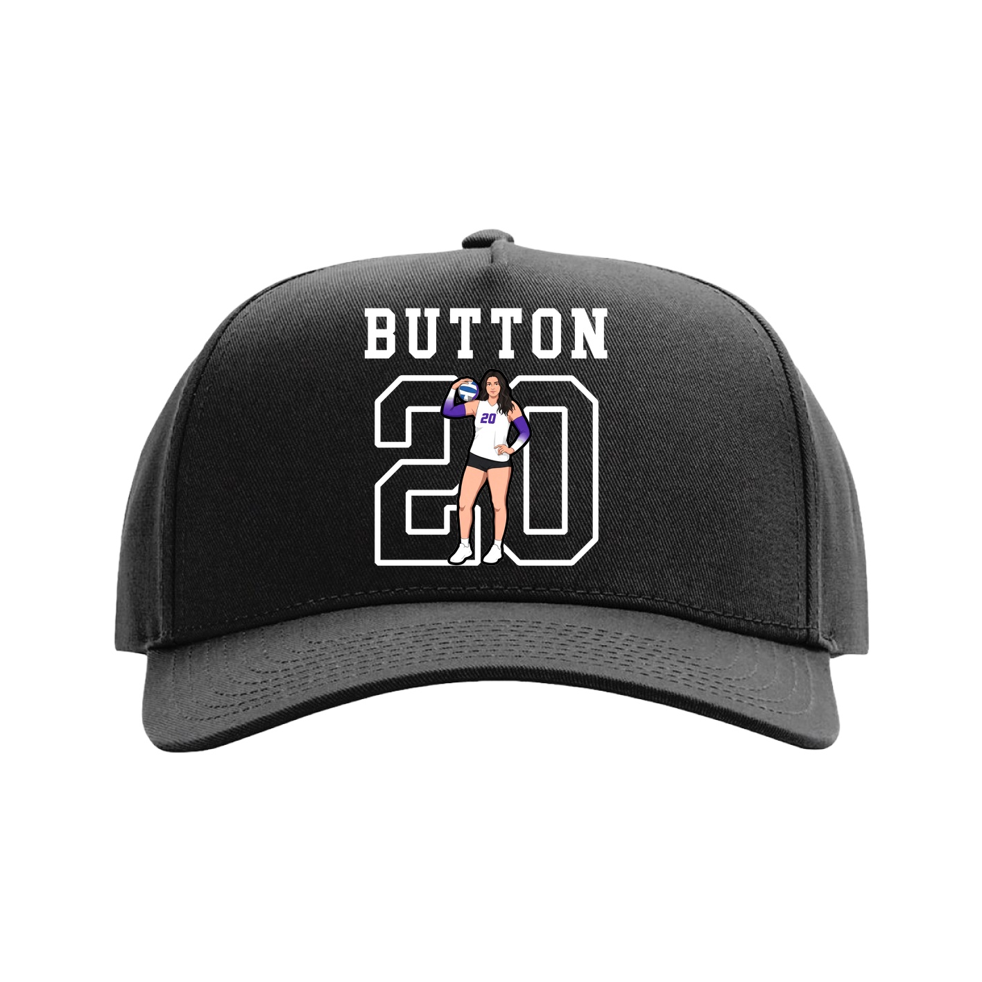 Full Fabric Five-Panel Champ Cap — Shirsey in Black