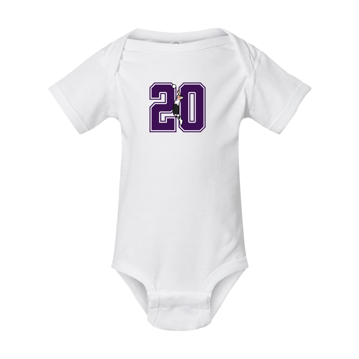 Baby Onesie — Number in White