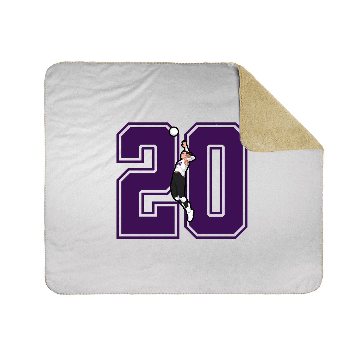 Throw Blanket — Number in White