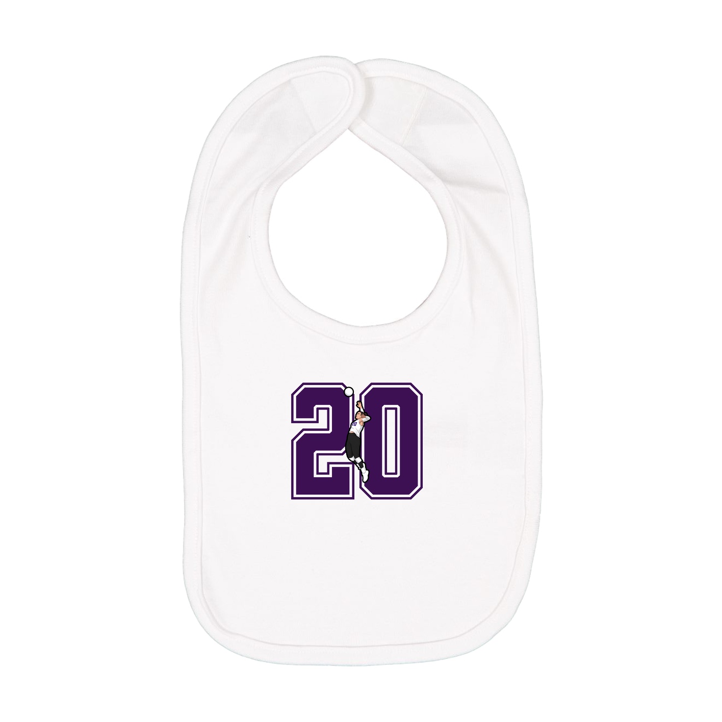 Infant Bib — Number in White