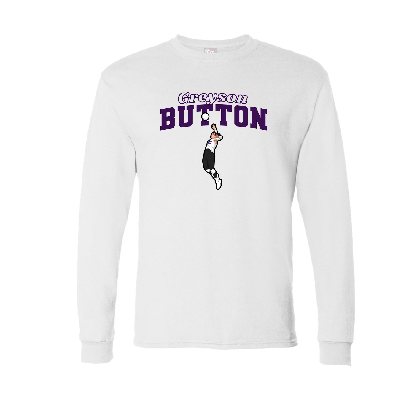 Long Sleeve Tee — Name Arch in White