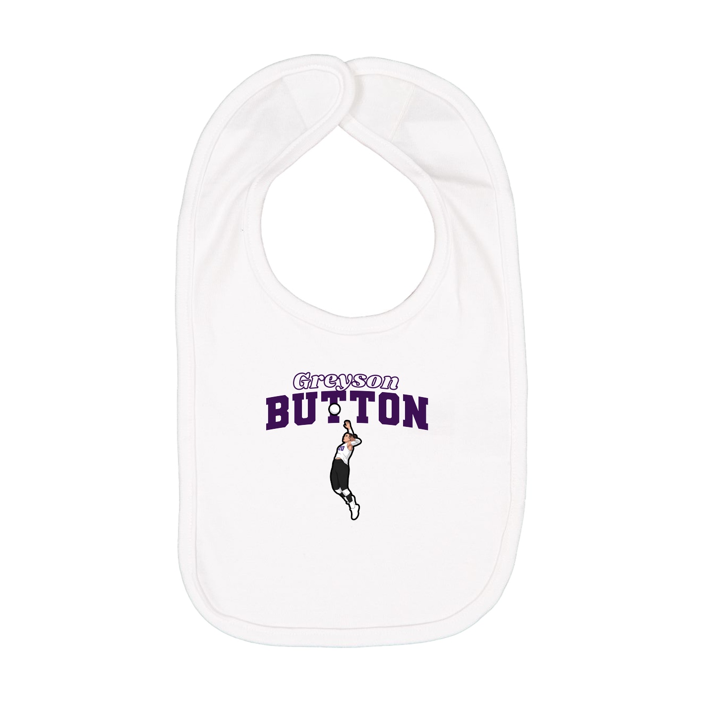 Infant Bib — Name Arch in White
