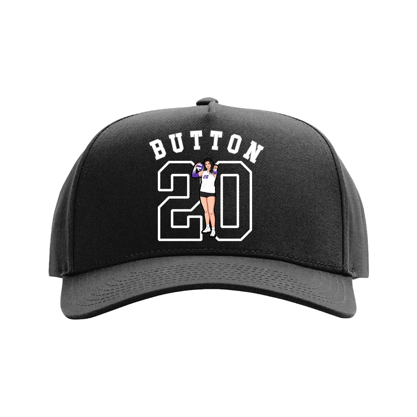 Full Fabric Five-Panel Champ Cap — Shirsey Arch in Black