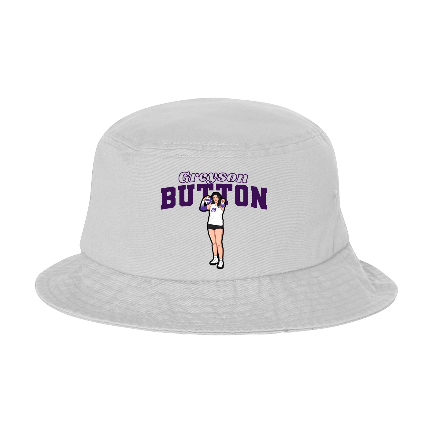 Bucket Cap — Name Arch in White