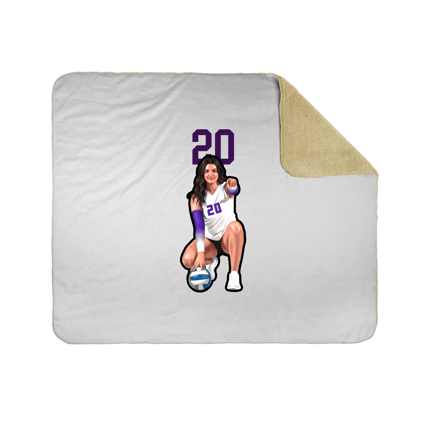 Throw Blanket — Number Top in White