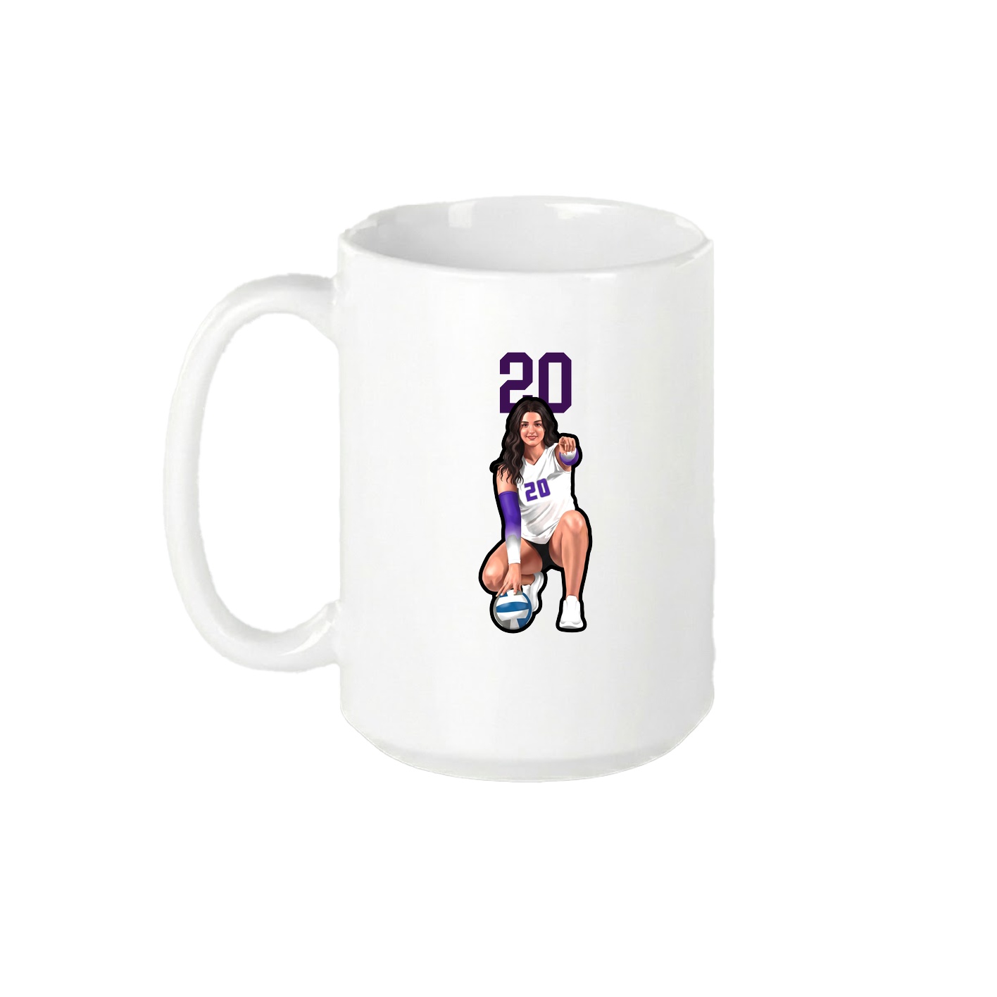 15oz Coffee Mug — Number Top in White