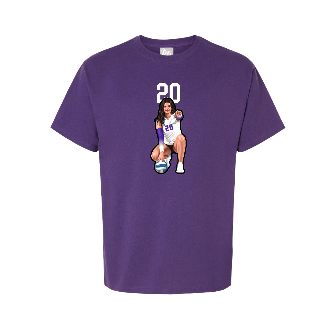 Youth Tee — Number Top in Purple