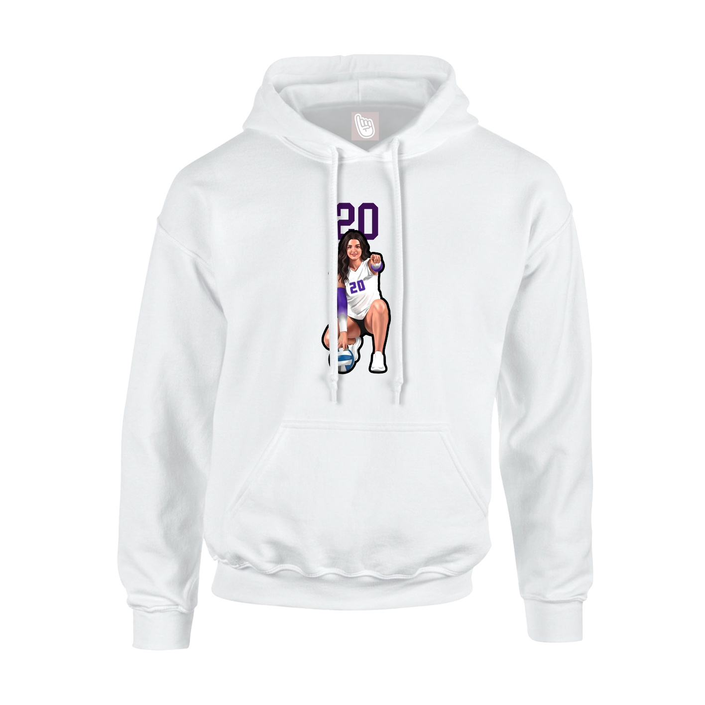 Hoodie — Number Top in White