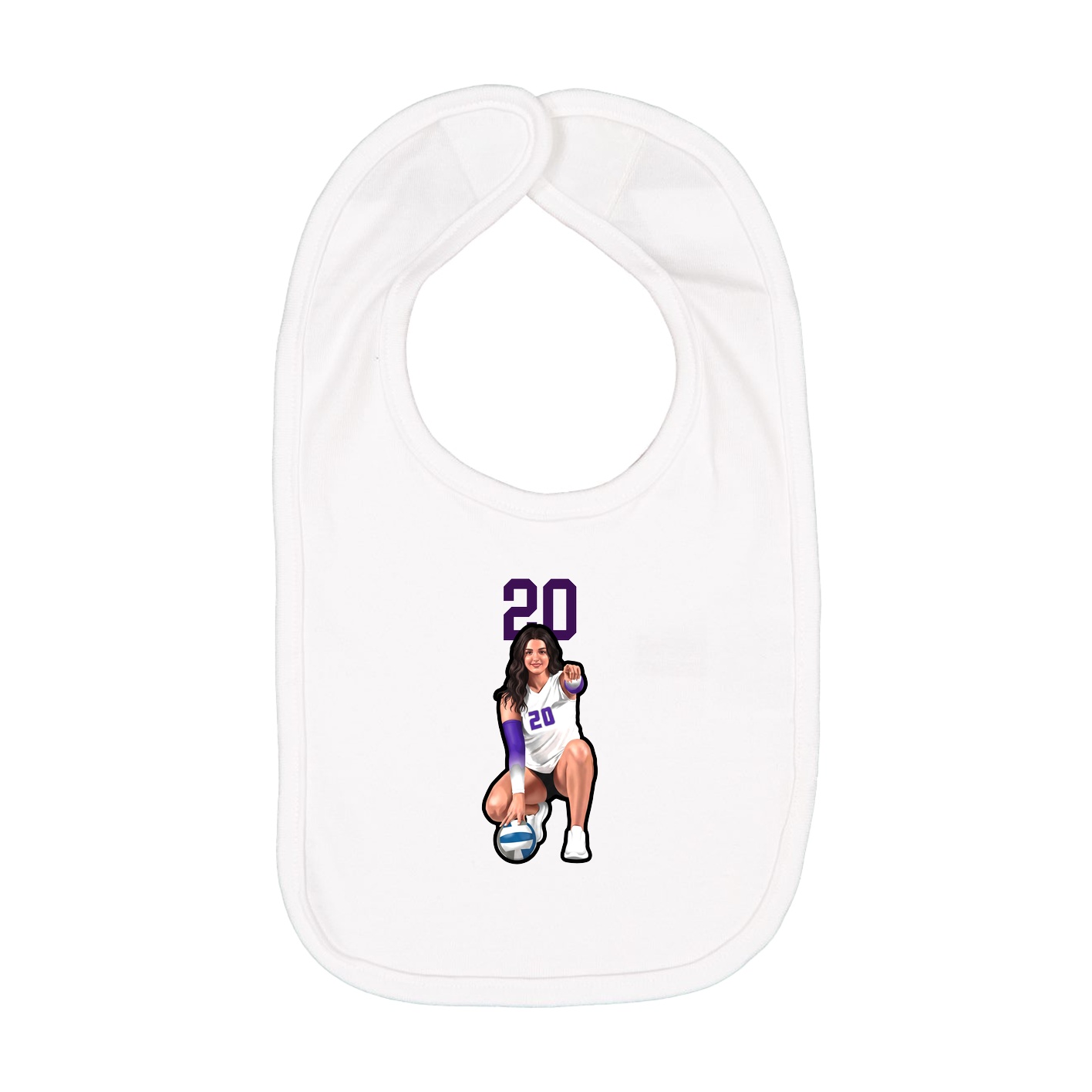 Infant Bib — Number Top in White
