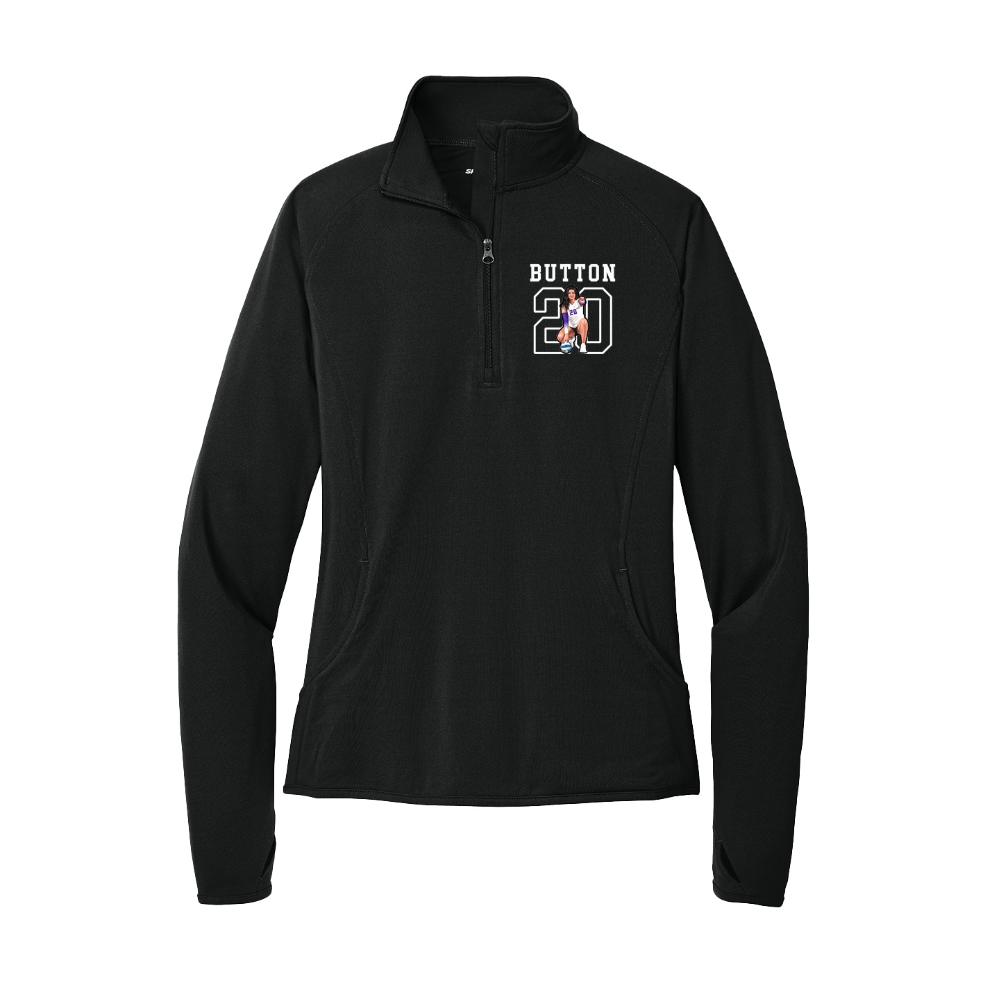Women's Q-Zip Pullover — Shirsey in Black