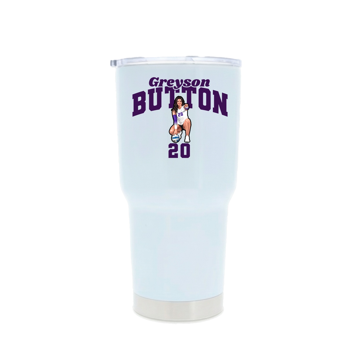 30oz Stainless Steel Tumbler — Signature Arch in White