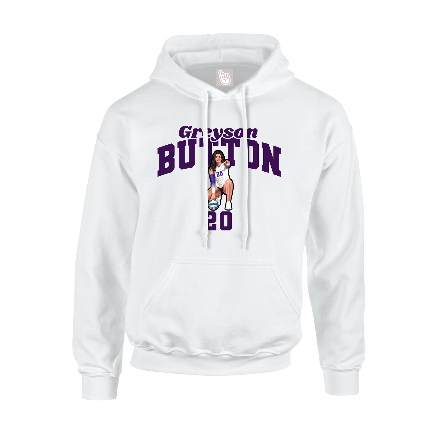 Hoodie — Signature Arch in White