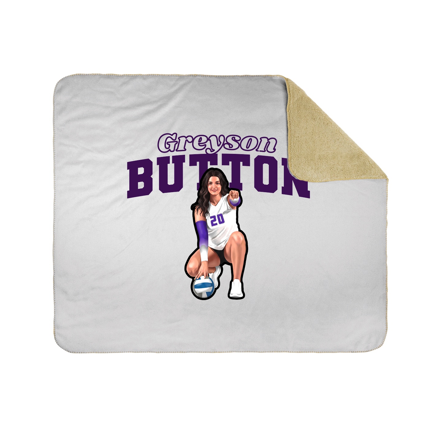 Throw Blanket — Name Arch in White