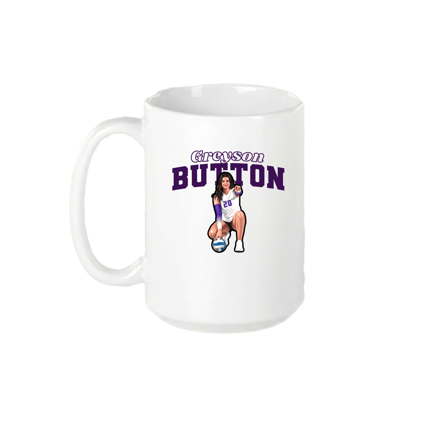 15oz Coffee Mug — Name Arch in White